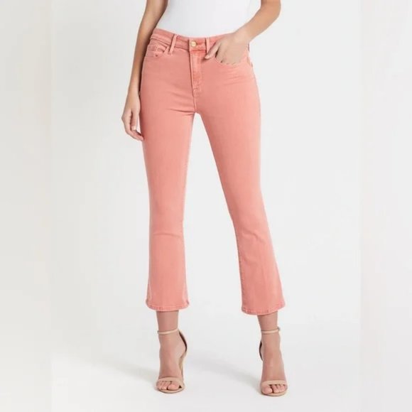 Frame Denim Denim - Frame Denim Le Crop Mini Boot Jean Pink Woman's Size 34